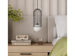 Lámparas colgantes Zynex moderno de acero - 1 fuentes luminosas 4000K - L.12 x A.115 cm - negro