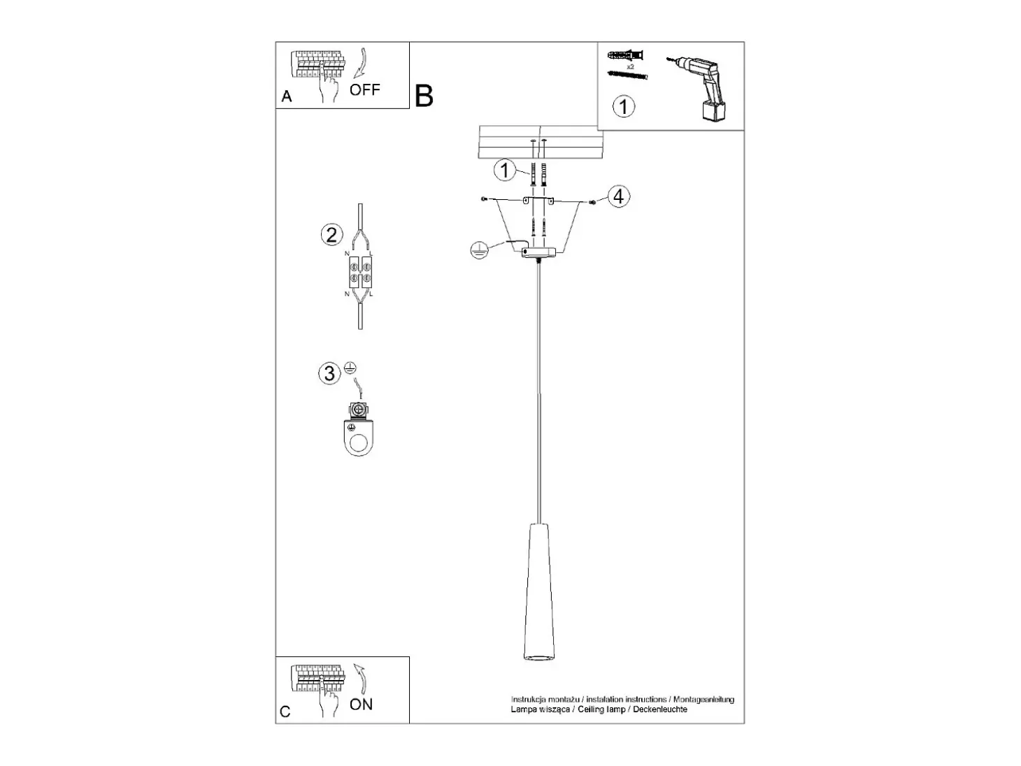 Lámparas colgantes Zyntria industrial de concreto - 1 fuentes luminosas 3000K - L.8 x A.125 cm - gris