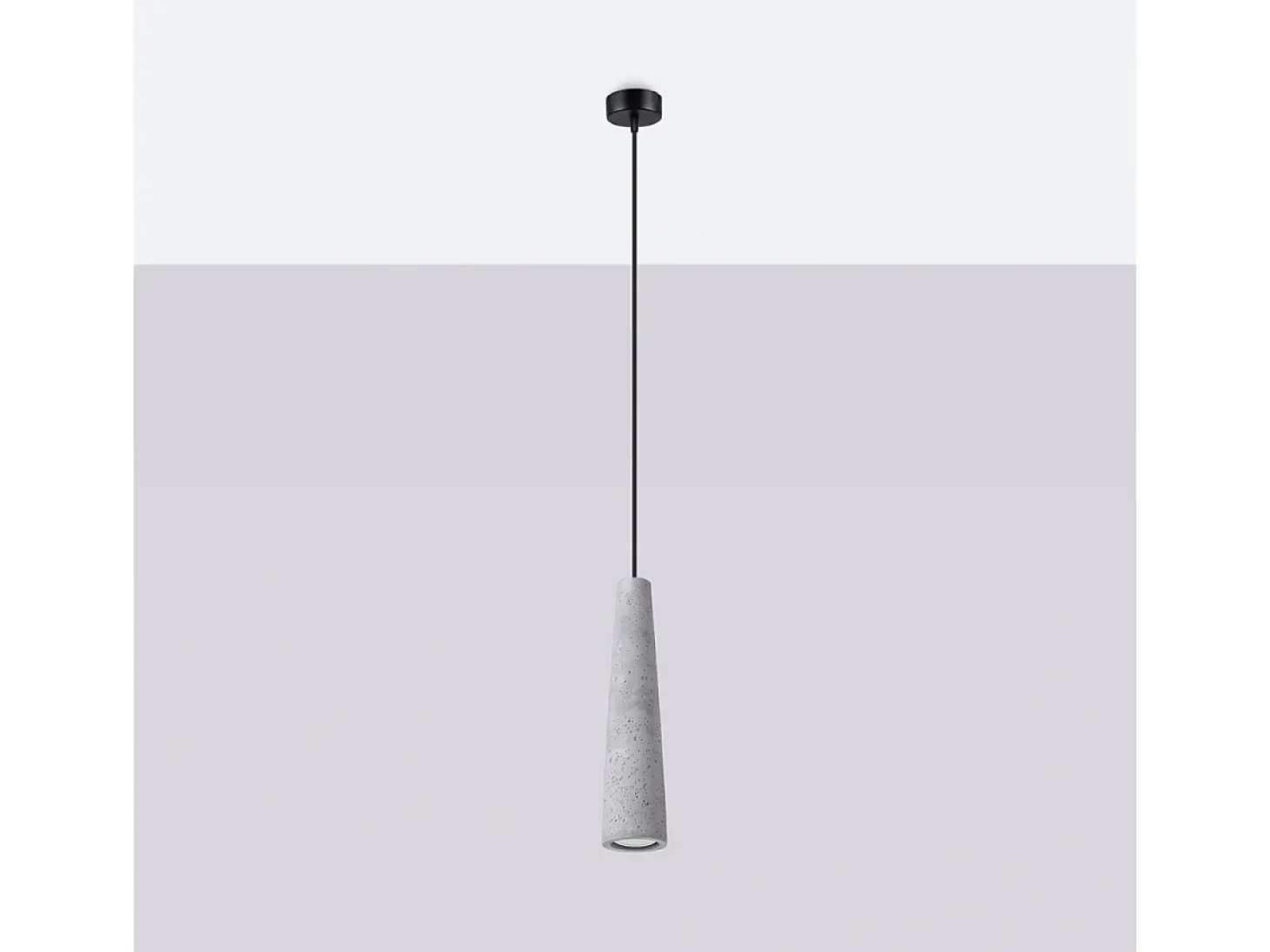 Lámparas colgantes Zyntria industrial de concreto - 1 fuentes luminosas 3000K - L.8 x A.125 cm - gris