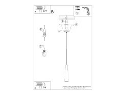 Lámparas colgantes Zyntria desván de concreto - 1 fuentes luminosas 4000K - L.8 x A.125 cm - negro