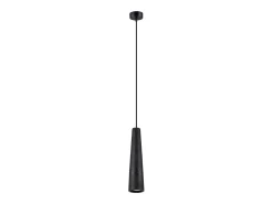 Lámparas colgantes Zyntria desván de concreto - 1 fuentes luminosas 3000K - L.8 x A.125 cm - negro