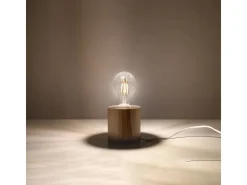 Lámparas de escritorio Nalvado escandinavo de madera - 1 fuentes luminosas 4000K - L.10 x A.10 cm - madera natural
