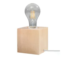Lámparas de escritorio Zxina escandinavo de madera - 1 fuentes luminosas 4000K - L.10 x A.10 cm - madera natural