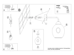 Lámparas de pared Allivon moderno de acero - 1 fuentes luminosas 3000K - L.25 x A.29 cm - negro