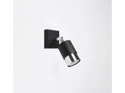 Lámparas de pared Alvor moderno de acero - 1 fuentes luminosas 3000K - L.8 x A.16 cm - negro/cromo