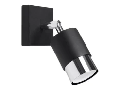 Lámparas de pared Alvor moderno de acero - 1 fuentes luminosas 4000K - L.8 x A.16 cm - negro/cromo