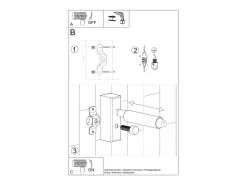 Lámparas de pared Astix moderno de aluminio - 1 fuentes luminosas 3000K - L.3 x A.20 cm - negro