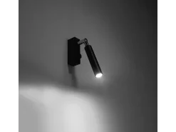 Lámparas de pared Astix moderno de aluminio - 1 fuentes luminosas 4000K - L.3 x A.20 cm - negro