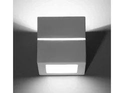 Lámparas de pared Astra line moderno de cerámica - 1 fuentes luminosas 4000K - L.14 x A.14 cm - blanco