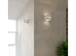 Lámparas de pared Astra line moderno de cerámica - 1 fuentes luminosas 4000K - L.14 x A.14 cm - blanco