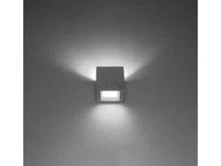Lámparas de pared Astra moderno de hormigón/vidrio - 1 fuentes luminosas 4000K - L.12 x A.10 cm - gris