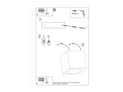 Lámparas de pared Astra moderno de hormigón/vidrio - 1 fuentes luminosas 4000K - L.12 x A.10 cm - gris
