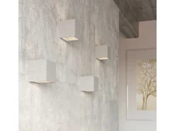 Lámparas de pared Astra moderno de hormigón/vidrio - 1 fuentes luminosas 3000K - L.12 x A.10 cm - gris