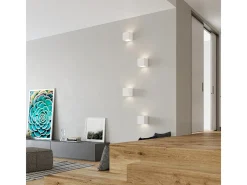 Lámparas de pared Astra moderno de cerámica/vidrio - 1 fuentes luminosas 3000K - L.14 x A.14 cm - blanco