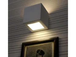 Lámparas de pared Astra moderno de cerámica/vidrio - 1 fuentes luminosas 4000K - L.14 x A.14 cm - blanco