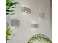 Lámparas de pared Astra moderno de cerámica/vidrio - 1 fuentes luminosas 4000K - L.14 x A.14 cm - gris