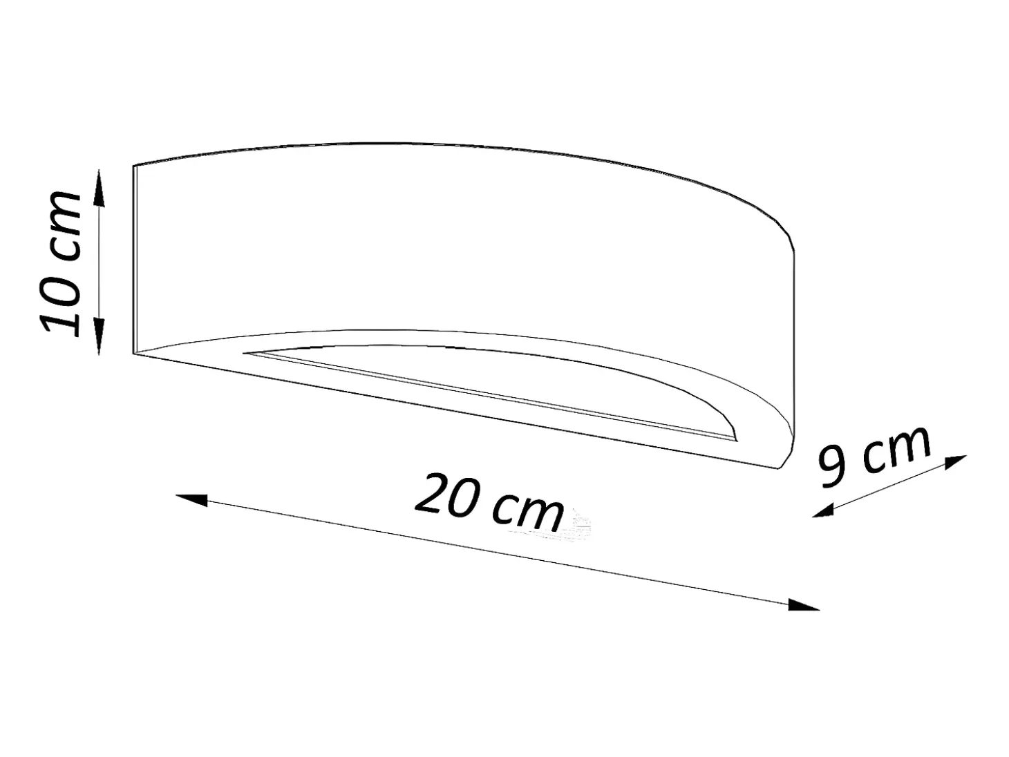 Lámparas De Pared Atena Moderno De Cerámica - 1 Fuentes Luminosas - L.20 X A.10 Cm - Blanco