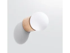 Lámparas De Pared Boomo Moderno De Madera - 1 Fuentes Luminosas - L.12 X A.12 Cm - Madera Natural