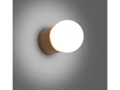 Lámparas De Pared Boomo Moderno De Madera - 1 Fuentes Luminosas - L.12 X A.12 Cm - Madera Natural