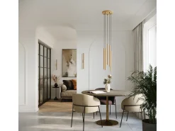 Lámparas de pared Brill moderno de acero - 2 fuentes luminosas 3000K - L.2,5 x A.50 cm - dorado