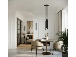 Lámparas de pared Brill moderno de acero - 2 fuentes luminosas 3000K - L.2,5 x A.50 cm - negro