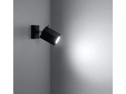 Lámparas de pared Briow moderno de acero - 1 fuentes luminosas 4000K - L.8 x A.8 cm - negro
