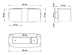 Lámparas de pared Celeris moderno de aluminio - 2 fuentes luminosas 3000K - L.26 x A.10 cm - gris