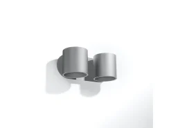 Lámparas de pared Celeris moderno de aluminio - 2 fuentes luminosas 3000K - L.26 x A.10 cm - gris