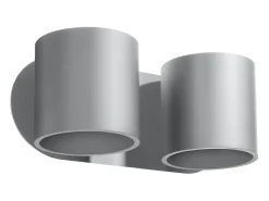 Lámparas de pared Celeris moderno de aluminio - 2 fuentes luminosas 3000K - L.26 x A.10 cm - gris