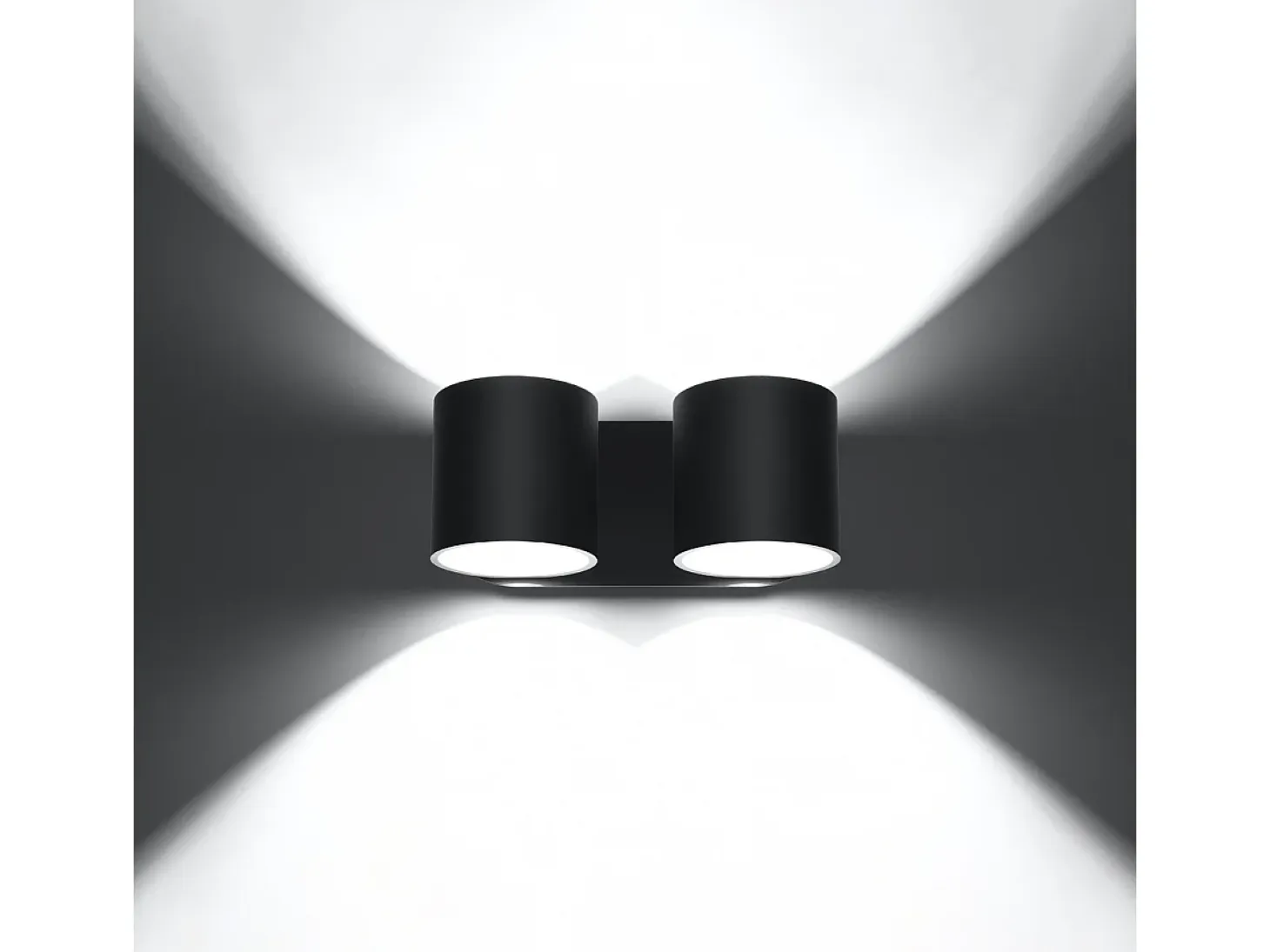 Lámparas de pared Celeris moderno de aluminio - 2 fuentes luminosas 4000K - L.26 x A.10 cm - negro