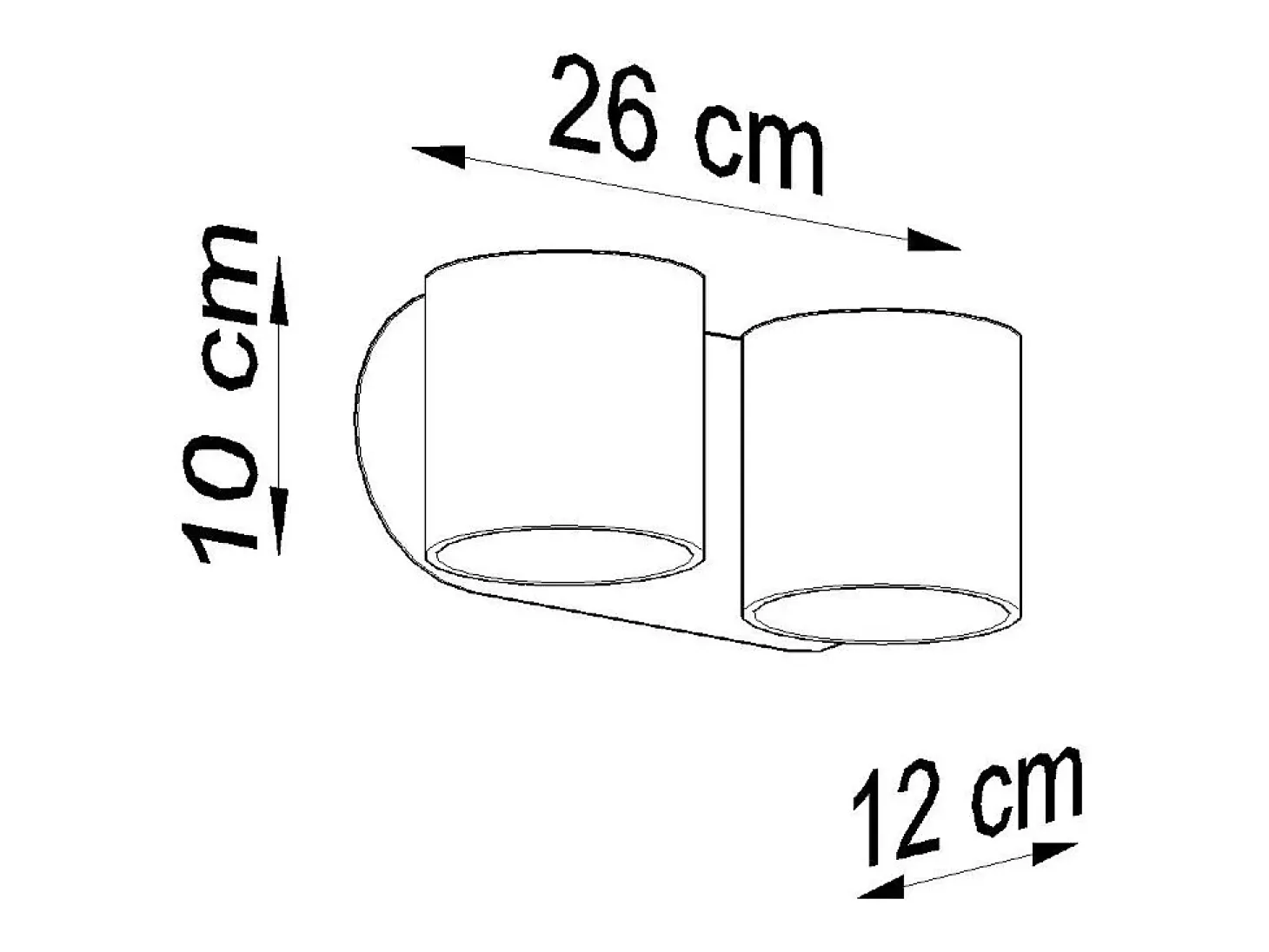 Lámparas de pared Celeris moderno de aluminio - 2 fuentes luminosas 4000K - L.26 x A.10 cm - negro