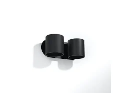 Lámparas de pared Celeris moderno de aluminio - 2 fuentes luminosas 3000K - L.26 x A.10 cm - negro