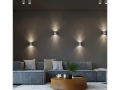 Lámparas de pared Celeris industrial de concreto - 1 fuentes luminosas 3000K - L.10 x A.10 cm - gris