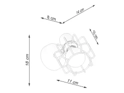 Lámparas de pared Celubi moderno de acero - 1 fuentes luminosas 3000K - L.14 x A.18 cm - blanco