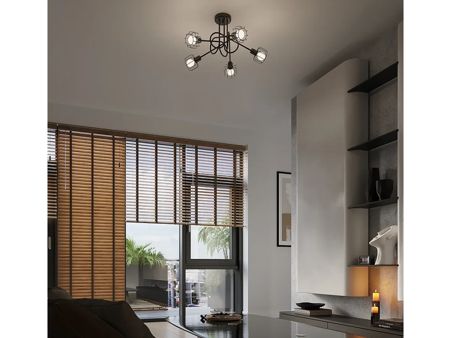 Lámparas de pared Celubi moderno de acero - 1 fuentes luminosas 4000K - L.15 x A.30 cm - negro
