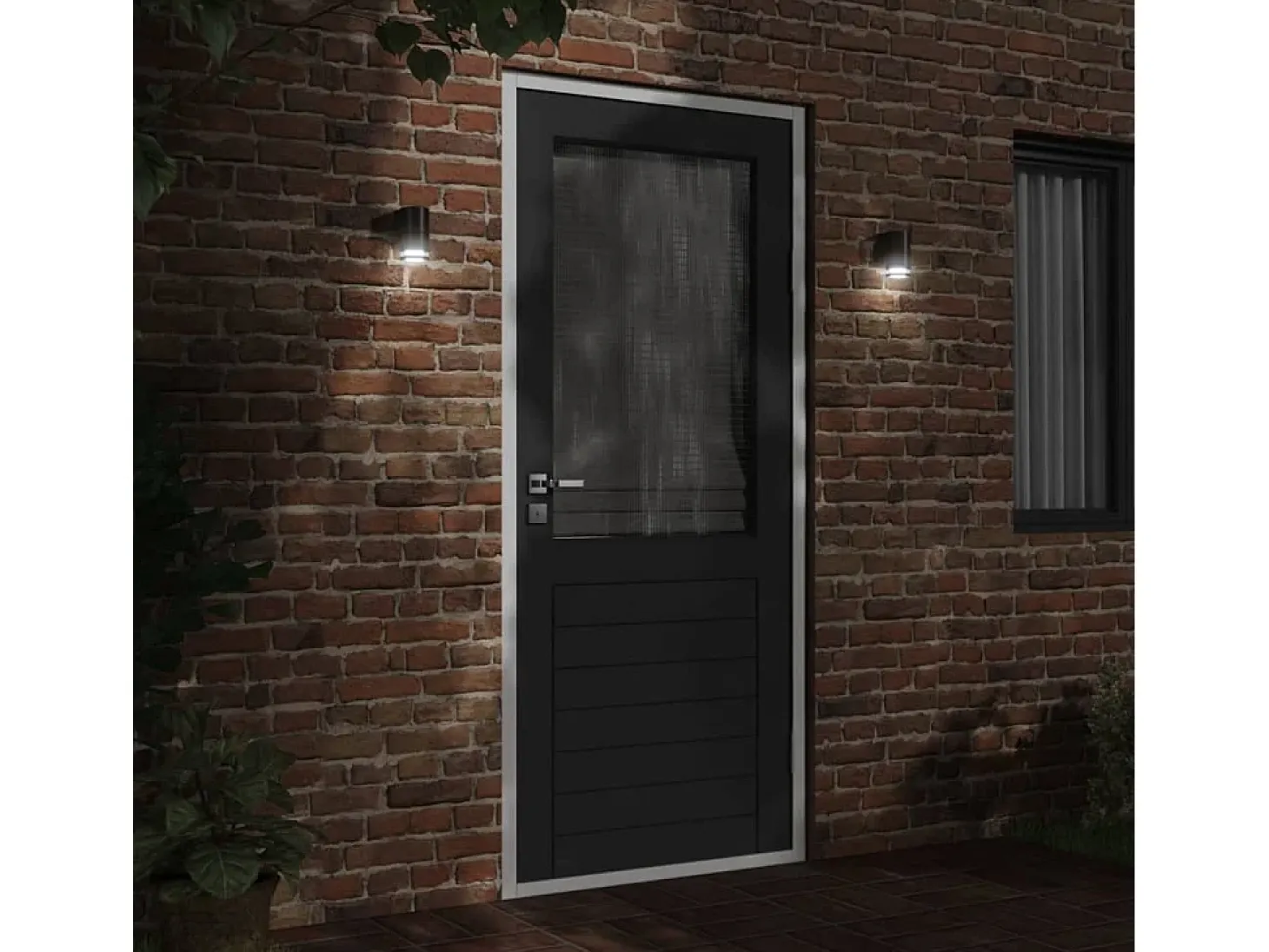Lámparas de pared de exterior 2 uds aluminio fundido negro ES600351