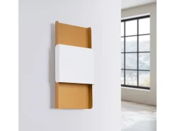 Lámparas De Pared Durlin Moderno De Acero - 2 Fuentes Luminosas - L.20 X A.40 Cm - Oro/Blanco