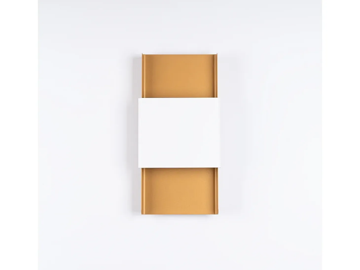Lámparas De Pared Durlin Moderno De Acero - 2 Fuentes Luminosas - L.20 X A.40 Cm - Oro/Blanco