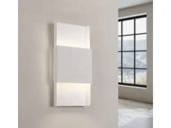 Lámparas De Pared Durlin Moderno De Acero - 2 Fuentes Luminosas - L.20 X A.40 Cm - Blanco