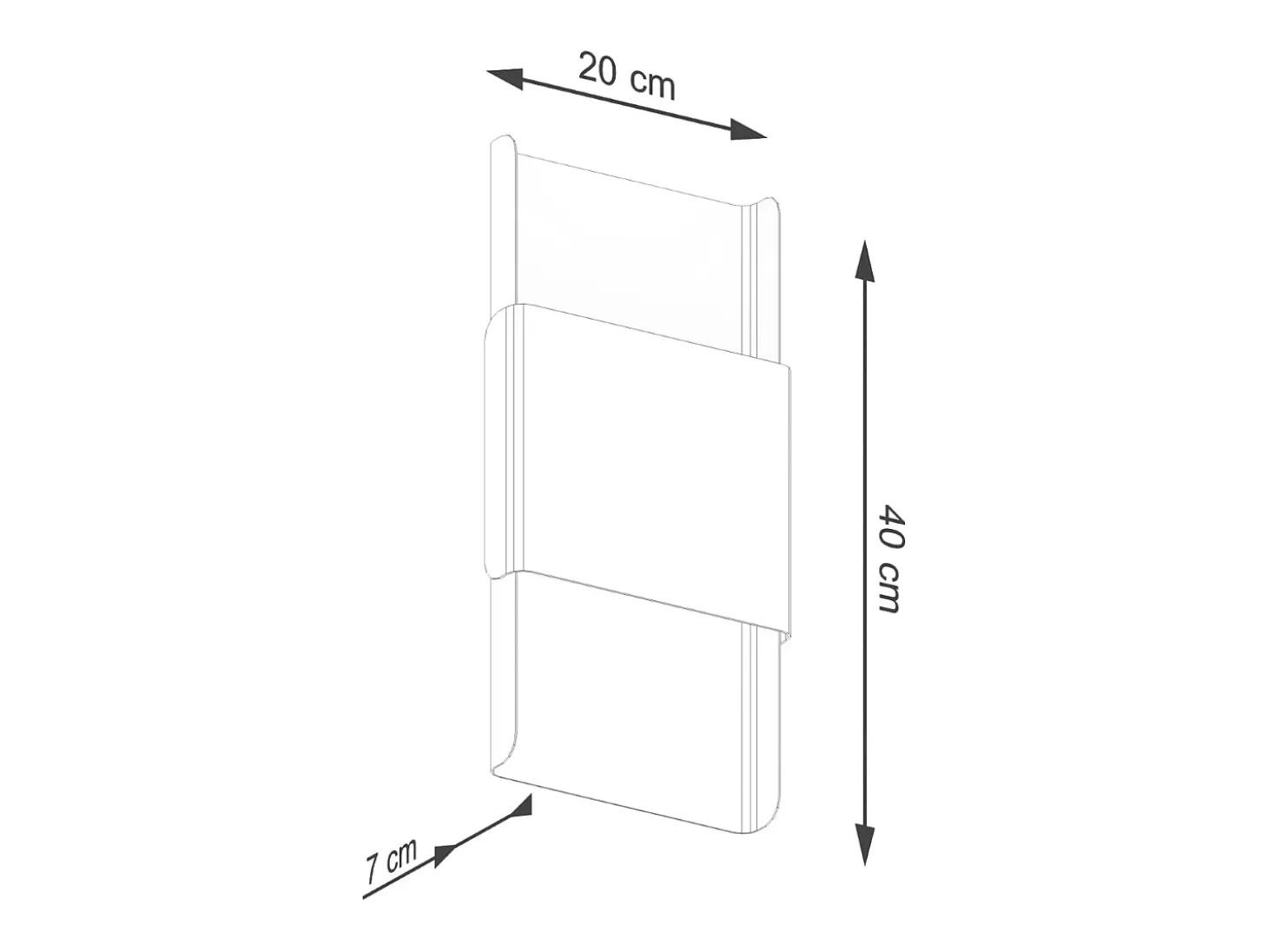 Lámparas De Pared Durlin Moderno De Acero - 2 Fuentes Luminosas - L.20 X A.40 Cm - Blanco
