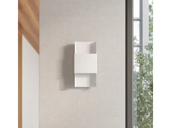 Lámparas De Pared Durlin Moderno De Acero - 2 Fuentes Luminosas - L.20 X A.40 Cm - Blanco