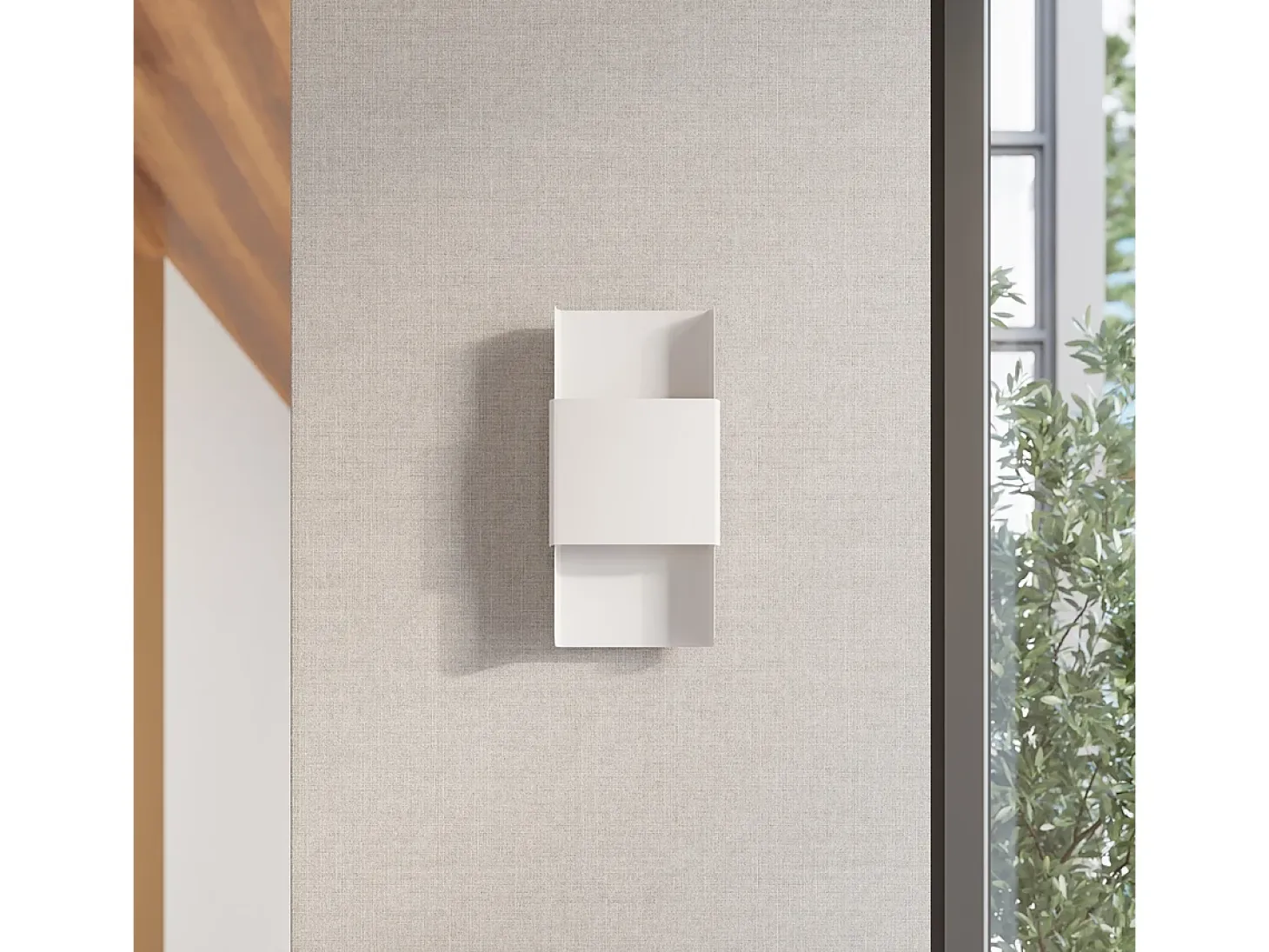 Lámparas De Pared Durlin Moderno De Acero - 2 Fuentes Luminosas - L.20 X A.40 Cm - Blanco