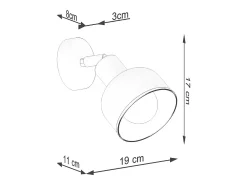 Lámparas De Pared Elba Desván De Acero - 1 Fuentes Luminosas - L.19 X A.17 Cm - Negro
