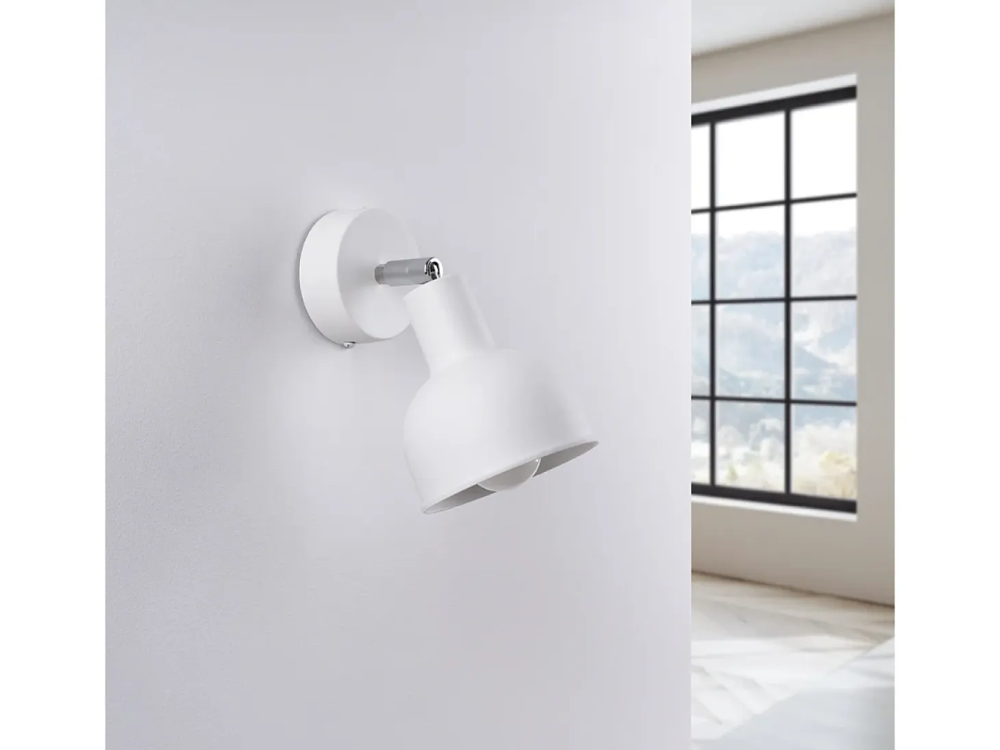 Lámparas De Pared Elba Desván De Acero - 1 Fuentes Luminosas - L.19 X A.17 Cm - Blanco