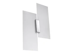Lámparas de pared Fabulario moderno de acero/vidrio - 2 fuentes luminosas 4000K - L.27 x A.37 cm - cromo/blanco