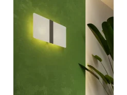 Lámparas de pared Feralia moderno de vidrio/acero - 2 fuentes luminosas 4000K - L.35 x A.18 cm - blanco/cromo