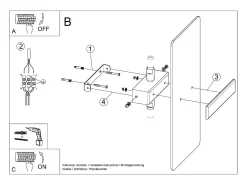 Lámparas de pared Feralia moderno de vidrio/acero - 2 fuentes luminosas 4000K - L.35 x A.18 cm - blanco/cromo