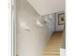 Lámparas de pared Flain moderno de cerámica - 2 fuentes luminosas 4000K - L.31 x A.6,5 cm - blanco