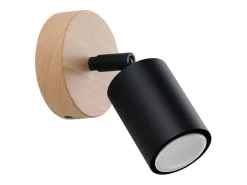 Lámparas de pared Flare moderno de acero/madera - 1 fuentes luminosas 4000K - L.16 x A.16 cm - madera negra