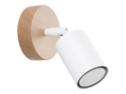 Lámparas de pared Flare moderno de acero/madera - 1 fuentes luminosas 3000K - L.16 x A.16 cm - madera blanca